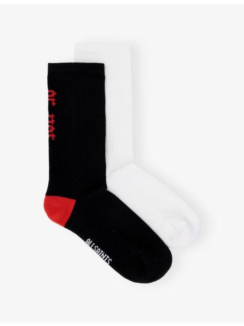 Lucky or Not Set of Two Cotton-Blend Socks