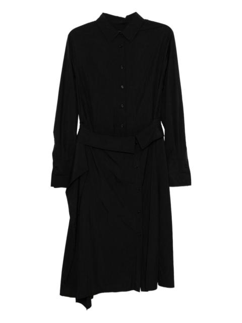 belted-waist shirt dress