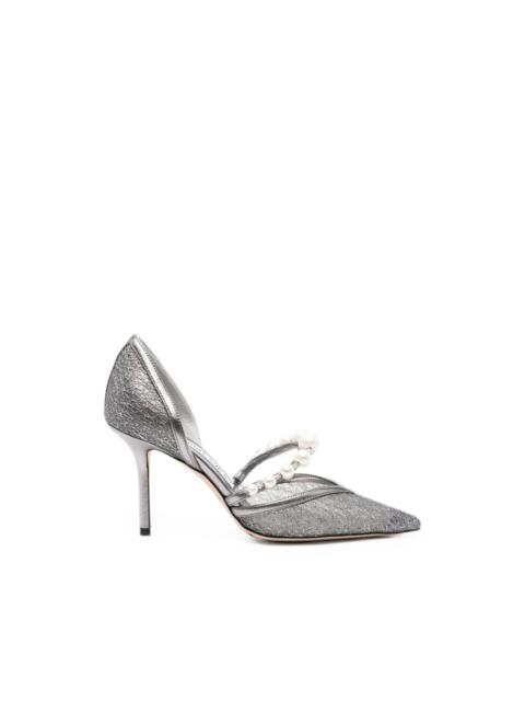Aurelie pearl-embellished heeled pumps