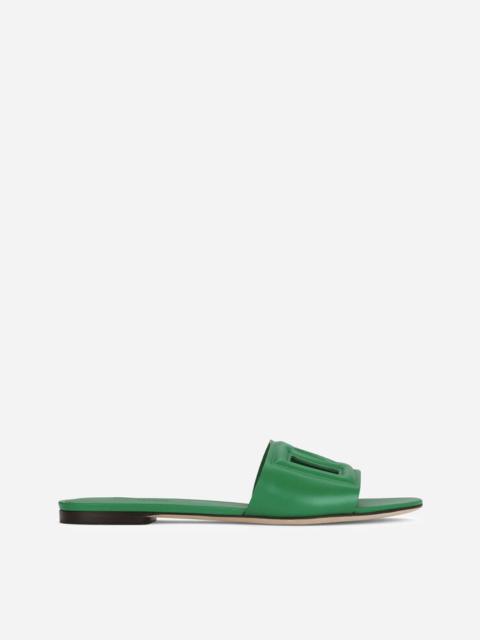 Calfskin sliders with DG logo