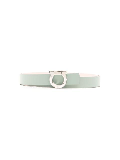 Gancini-buckle leather belt
