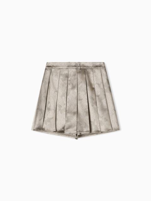 CULOTTES IN CAMO FLOWER JACQUARD FABRIC