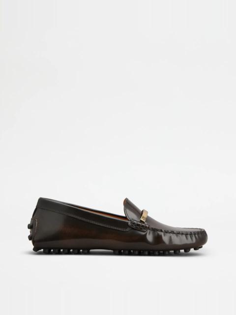 GOMMINO DRIVING SHOES IN LEATHER - BROWN