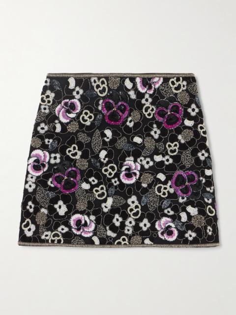 Hanelis Embellished Cotton-twill Mini Skirt