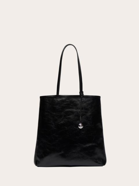 PAPER TOTE BLACK GLOSSY