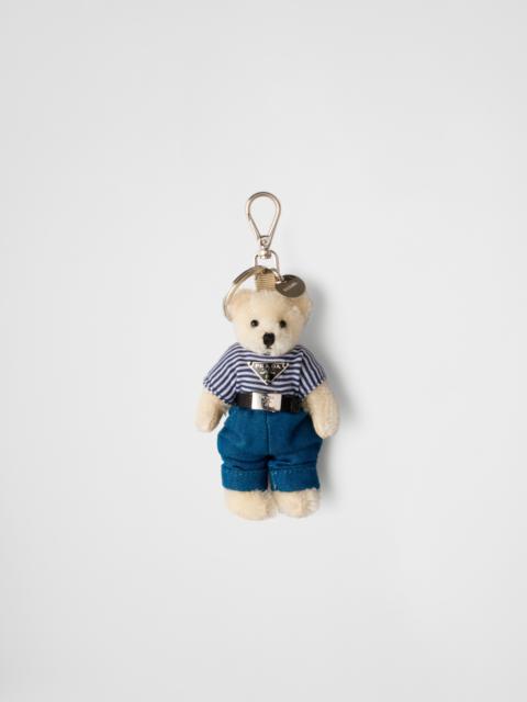 Teddy bag charm with metal ring