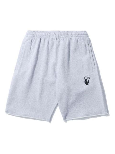 Off-White SS21 Printing Elastic Waistband Shorts Gray OMCI006R21FLE0020825