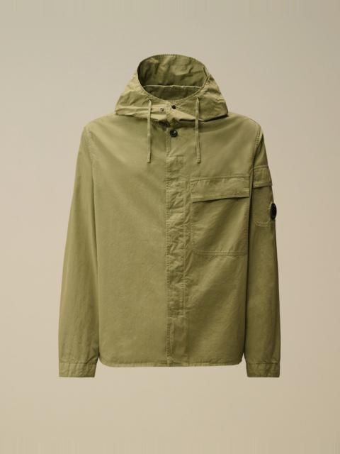 Organic Gabardine Hooded Zipped Overshirt