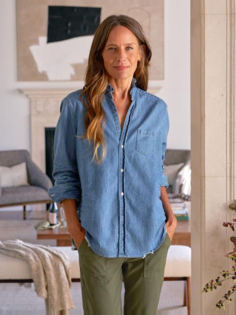 Ruffle Collar Button-Up Shirt