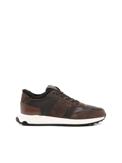 panelled shearling trainers