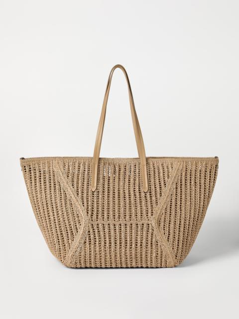 BC Duo bag in techno raffia knit with monili