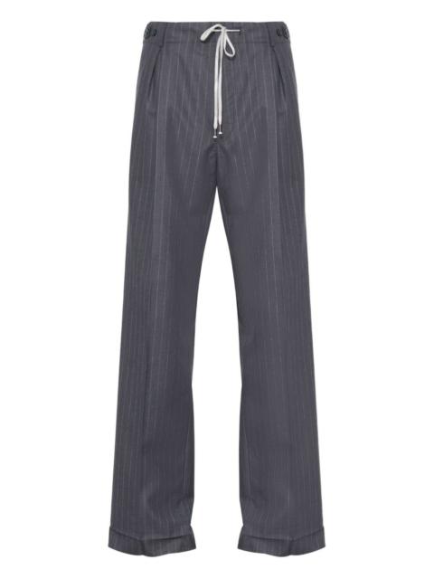pinstripe pleated trousers