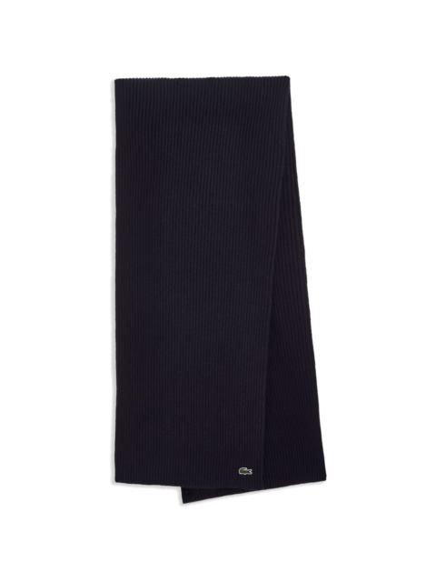 ribbed-knit wool scarf