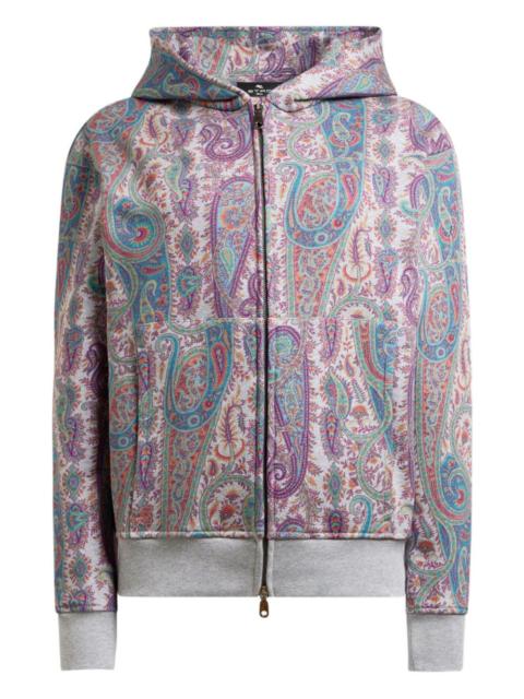 paisley-pattern foliage hooded sweater