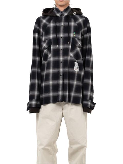 Hoodie Combine Checkered Shirt