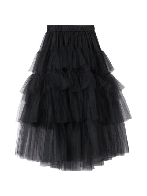 tiered ribbon midi skirt