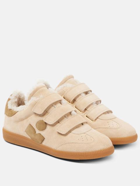 Beth shearling-trimmed leather sneakers