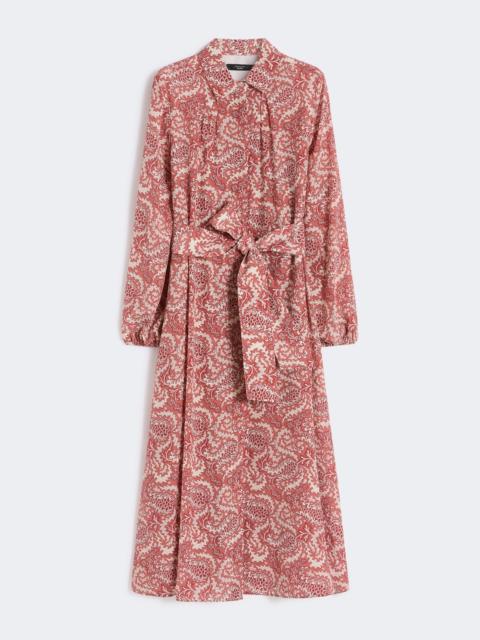 Printed silk shirt dress - CHERRY