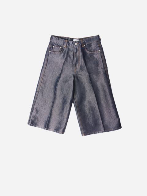 Shiny Weft Denim Shorts