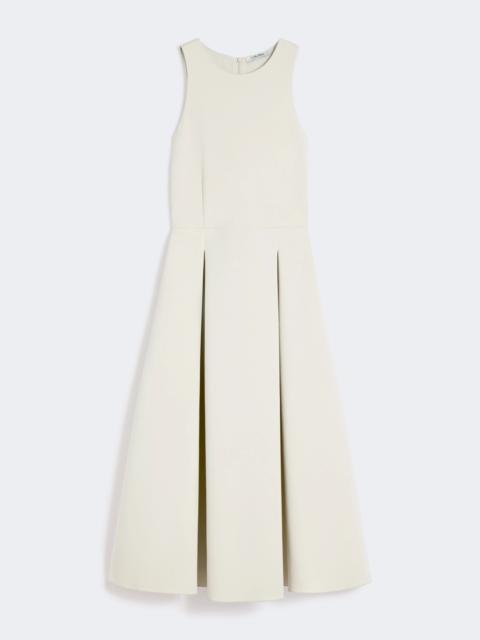Long flared scuba jersey dress - BEIGE