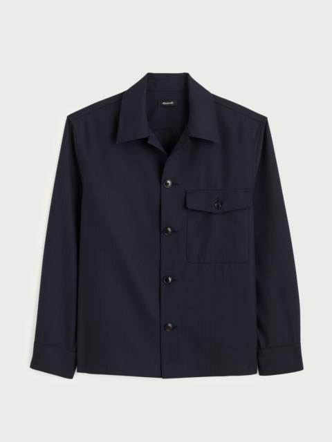 Overshirt in Wool-Blend Herringbone