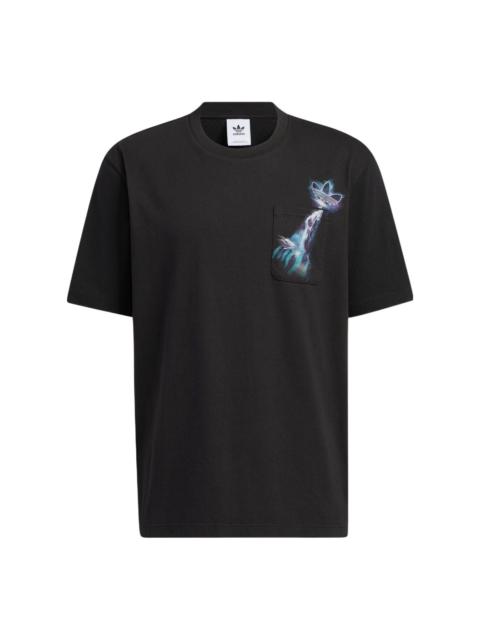 adidas originals Y2k Tee 3 Casual Gradient Solid Color Pattern Sports Round Neck Pocket Short Sleeve