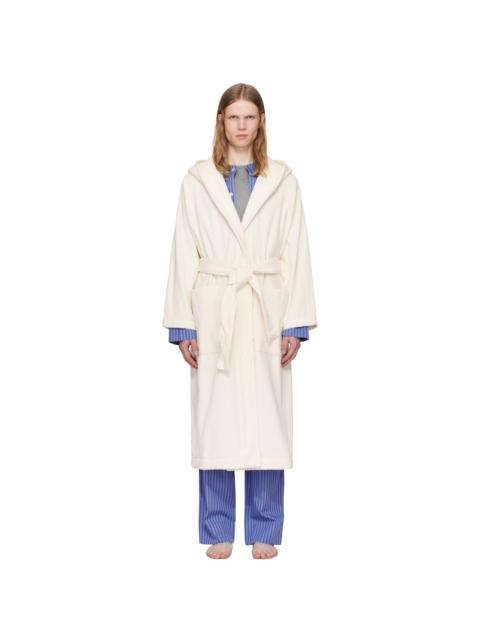 Off-White Terry Hooded Bathrobe