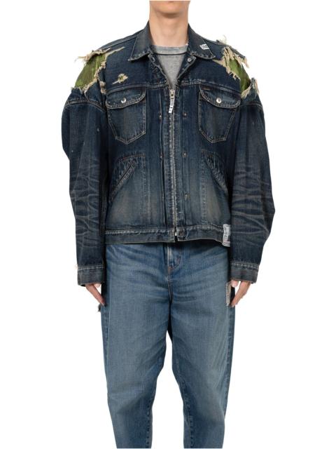 Military Jacket Layered Denim Jacket