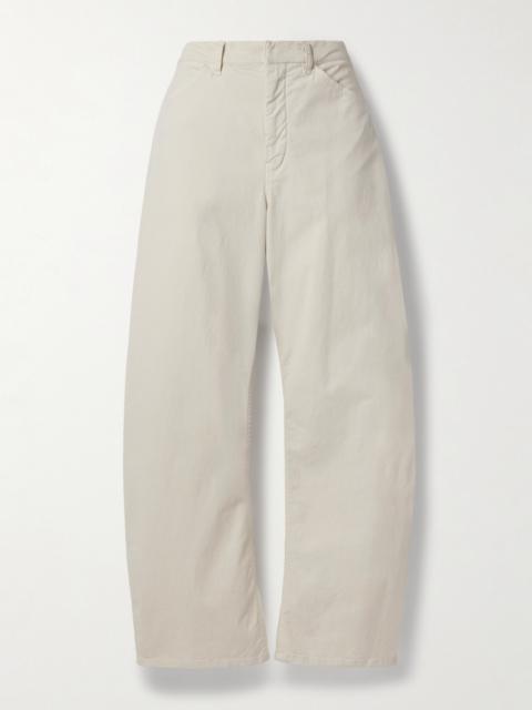 Tribeca Brushed Cotton-blend Twill Barrel-leg Pants