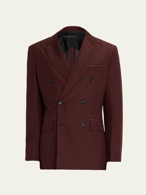 Men's Wool Peak Lapel Two-Piece Suit