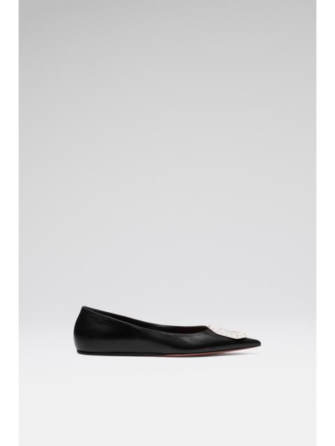CAMELIA FLAT BLACK NAPPA AND WHITE BUCKLE