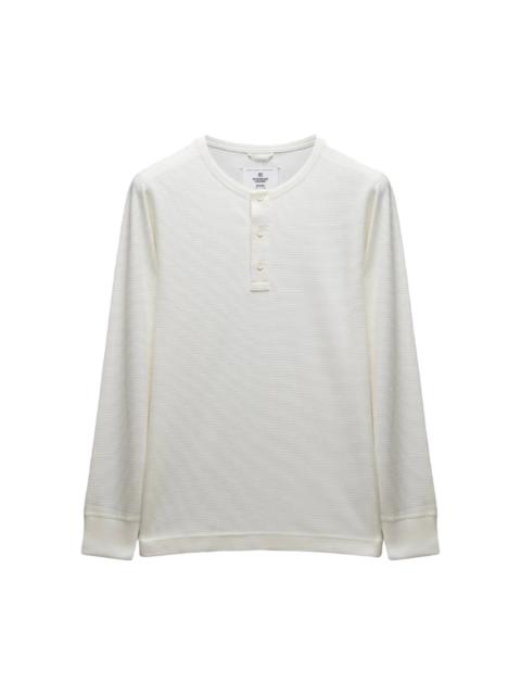 Lightweight Waffle Standard Fit Henley - Championship White