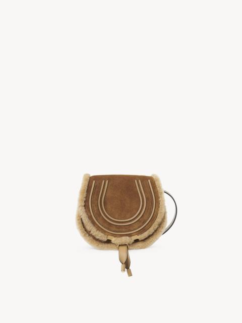 SMALL MARCIE SADDLE BAG IN SUEDE LEATHER & SHEARLING