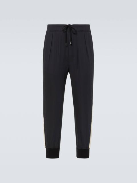 Cotton and silk twill sweatpants