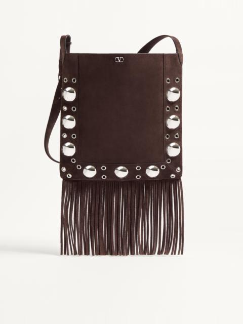 VALENTINO GARAVANI NELLCÔTE SUEDE SHOULDER BAG WITH FRINGES