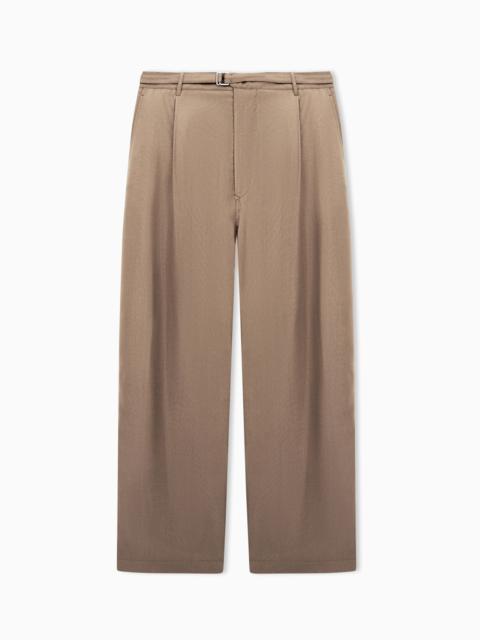ASV CUPRO BASKETWEAVE SINGLE-PLEAT TROUSERS