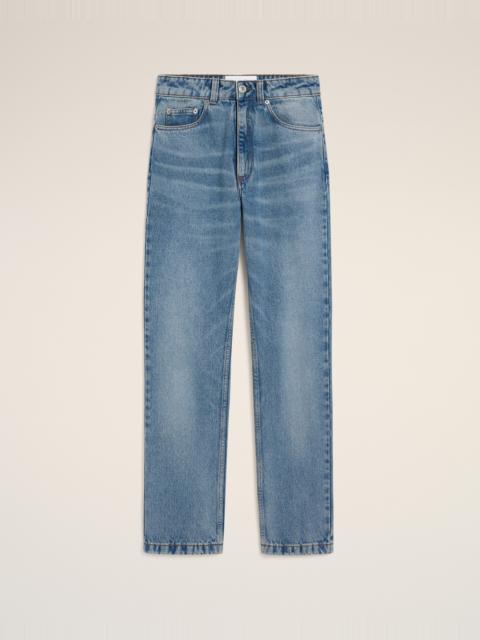BLUE COTTON CLASSIC FIT JEANS