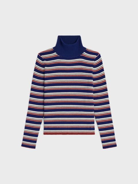 turtleneck sweater IN striped ribbed wool