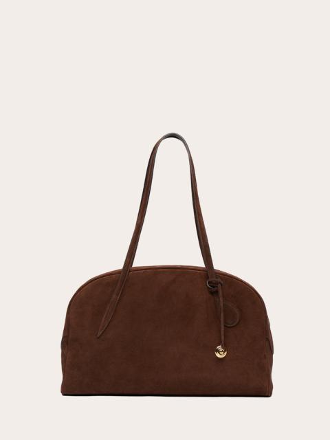 BOWLING BAG DARK BROWN SUEDE