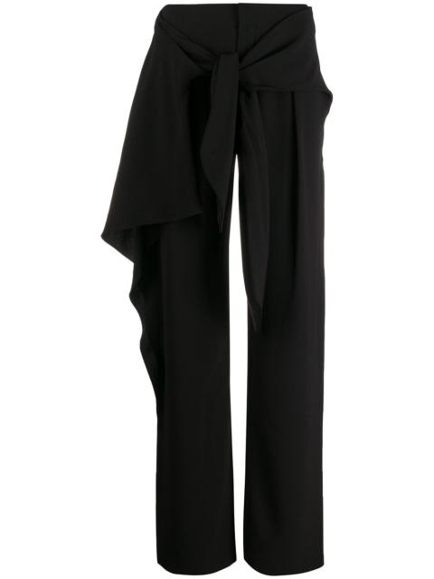 tie front wide leg trousers