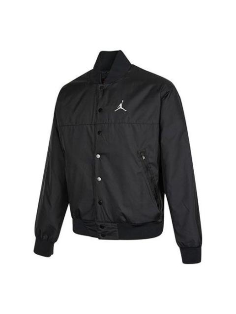 Men's Air Jordan Logo Baseball Collar Jacket Autumn Black DJ0878-010