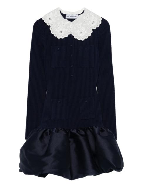 scalloped collar pocket mini dress