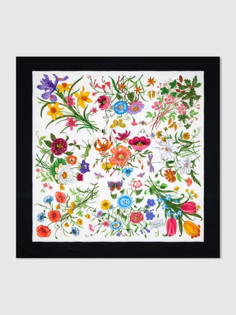 Printed silk wool shawl