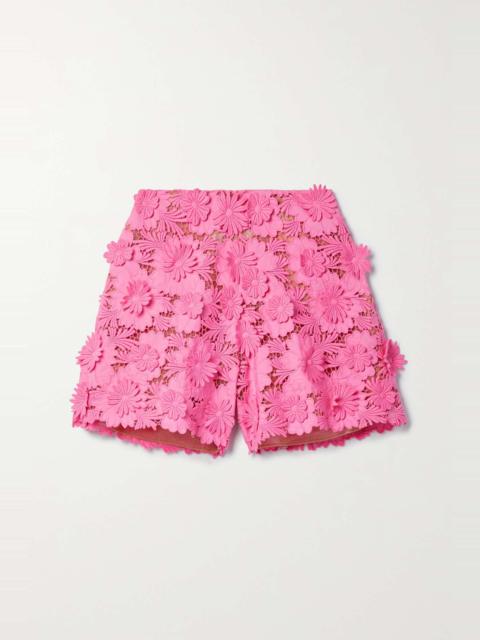 Cotton guipure lace shorts