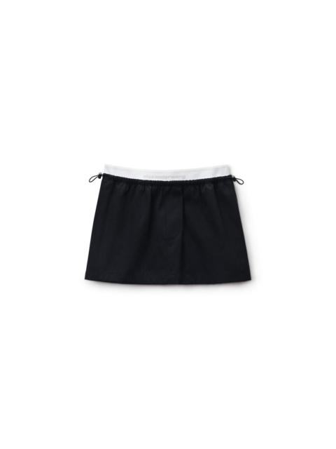 MID-RISE MINI LOGO ELASTIC SKIRT (BLACK)