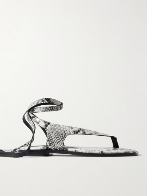 Heidi snake-effect leather sandals Snake print