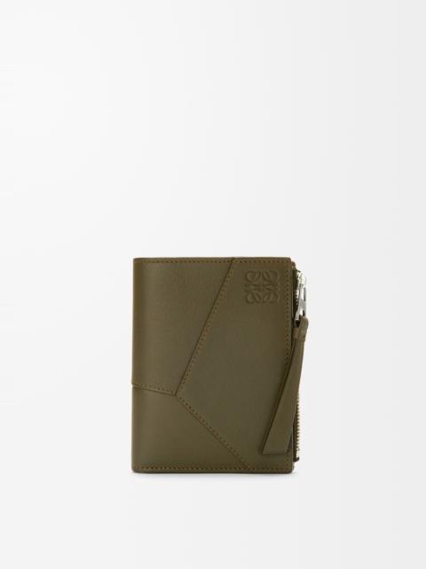 Puzzle slim compact wallet in classic calfskin