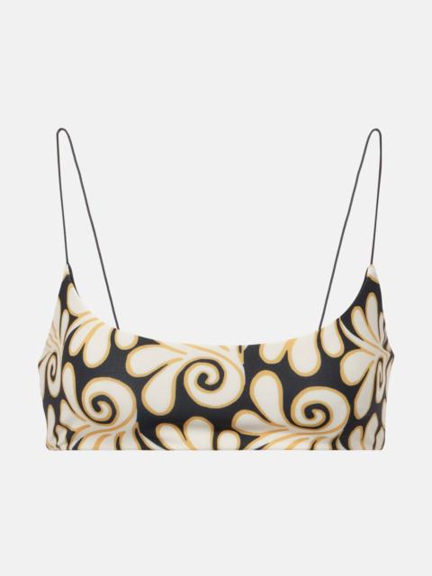 Isla printed bikini top