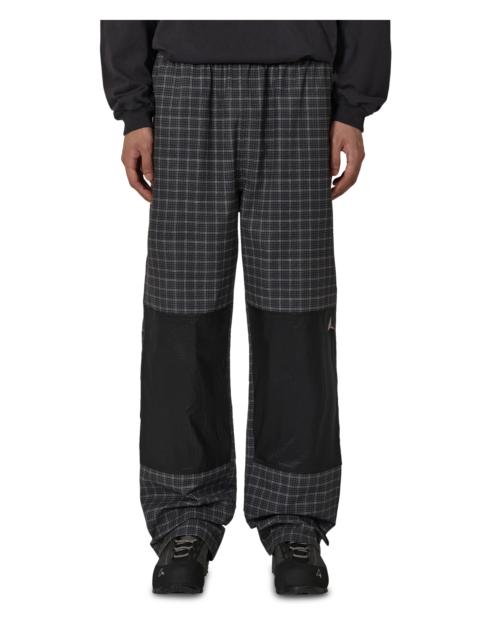 Aair Floweave Printed Check Elasticated Waistband Pants