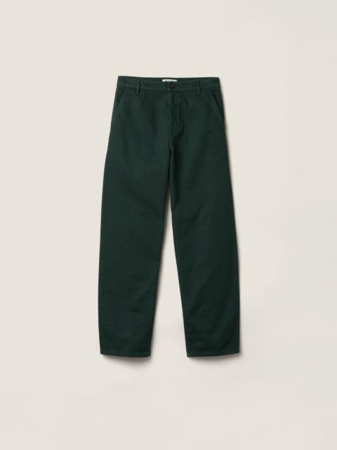 Garment-dyed gabardine pants
